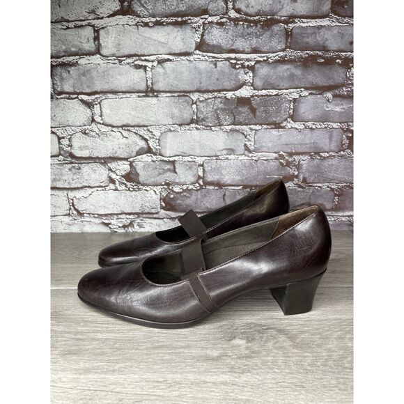 Munro Women's Sz 10.5M US Pump Mary Jane Leather Dark Brown Heel Shoes - Picture 1 of 16